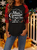 jusgai White Christmas Sweatshirt for Women Crewneck Xmas Tree Graphic Shirt Tee Tops(Black,Large)
