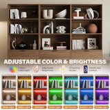 Mekminop 3PCS Lighted Bookshelf and Bookcase, 5-Tier Modern Bookshelves