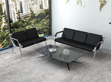 5-Seats Waiting Room Chairs - Airport Reception Chair with Arms Waiting Benches PU Leather, Office Guest Chairs