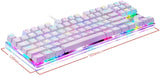 Wired Mechanical Gaming Keyboard Transparent Bottom Cover 87 Keys for Home PC Game 9 Lighting Effects RGB Backlight