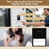 Two-Way Talk, Smart Home Video Doorbell with Chime,Battery Powered,Motion Detection & Alerts,Works with Alexa & Google
