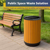 22 Gallon Round Outdoor Two-Stream Trash Can Recycling Bin
