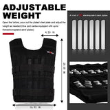 Adjustable Weighted Vest for Men Women, Up to 44LB with 96 Removable Steel Plates, Workout Weight Vest & Weighted Training Vest for Strength Training, Cardio & Running