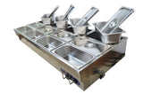 INTBUYING 110V Bain Marie Buffet Steam Table Restaurant Food Warmer with Glass Shield 12 Pots
