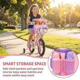 Kids Bike Basket - Bike Basket Front Fits Most Bikes & Scooters - Pink