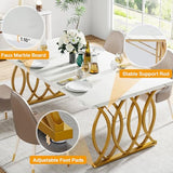 Tribesigns Modern Dining Table, 63" Large Kitchen Table for 4-6 People, Unique Rectangular Dinner Table