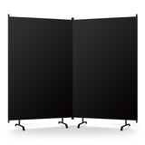 Room Divider Panel, Siebwin 2 Panel Folding Privacy Screens with Wider Feet, 8 Ft Portable Room Partition for Room Separator