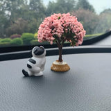RCAGCAT Cat Desk Figurines, Computer Monitor Miniature Cat Desk Set for Office, Rearview Mirror, Home Decor