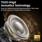 TOZO NC9 Hybrid Active Noise Cancelling Wireless Earbuds, 6 Mics ENC Clear Call, IPX8 Waterproof