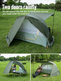 iClimb Ultralight 4 Season Solo Tent Waterproof with Snow Skirt Rainfly, Ground/Off The Ground Tent for Backpacking Camping Hiking Trekking Mountaineering (Green)