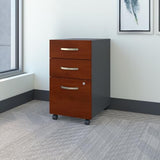 Bush Business Furniture Series C 3 Drawer Rolling File Cabinet in Hansen Cherry