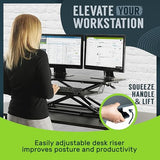 Standing Desk Converter - 32 Inch Adjustable Sit to Stand Up Workstation, Particle Board