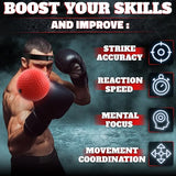 Boxing Reflex Ball Set with 4 Difficulty Balls & 2 Adjustable Headbands – Reaction Ball Training Kit for Adults, Improves Speed, Focus
