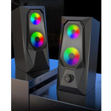 NJJOWRQ Luminous RGB Desktop Computer Audio Mini Laptop Speaker Multimedia Speakers