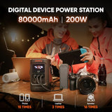 Jackery Explorer 240D Power Bank, 80,000mAh LiFePO4 Battery Portable Power Station, 200W DC Output,1-Hour Fast Charging, Compact for Outdoor Camping, Travel, Emergencies