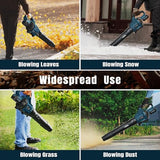 GEVEELIFE Leaf Blower Cordless, 650CFM & 3 Speed Levels, Electric Cordless Leaf Blower with 2 * 5.0Ah Battery Powered, Blue Blowers