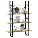 Stylish 4-Tier Wooden Bookshelf 100x30x140 cm - Modern Room Divider & Storage Shelf for Living Room & Office - Functional Bookcase & Organizer