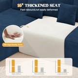 112" Modern Curved Cloud Couch, Boneless Couches for Living Room with Deep Seat