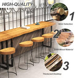 robwibw Bar Height Pub Table, Rectangle Bar Bistro Long Counter Height High Top Dining Table