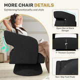 Nebuaegis Swivel Accent Chair Set of 2, Modern Comfy Teddy Barrel Chairs
