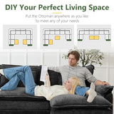 Oversized Modular Sectional Sofa Set, Convertible Deep Seat Cloud Couch with Ottoman