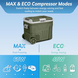 Star 12 Volt Refrigerator,53QT(50L)Electric Cooler Compressor, Portable Refrigerator -4℉~68℉, GREEN