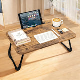 Lap Desk Foldable Laptop Table Portable Bed Tray Desk with Holders for Cup and Tablet