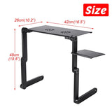 Adjustable Laptop Desk Stand Portable Laptop Table Cooling Fan Computer Notebook PC Holder with Mouse Pad