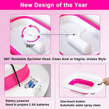 YYYSITZ Sitz Bath, Electric Sitz Bath for Hemorrhoids, Sitz Bath for Toilet Seat, Postpartum Care Pan for Women, Yoni Hip Bath Basin, Sits Bath Soak Salts Tub, Vaginal Wash Bowl, Foldable, Pink