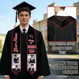 Numom Custom Graduation Stoles for Graduation 2026, Sash Grad 2026 Personalized Grad Stole Sash with Name, School Name, Photo（Style 7）