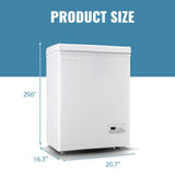 DEMULLER Chest Freezer Small Deep Freeezer with 2 Removable Baskets, Compact Freezer with Digital Control Panel accurate to 1 ℉, Mini Freezer for Homes Garages Basements White
