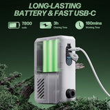 IGRL Portable Shower for Camping, Powerful 10L/Min Water Flow, Rechargeable Shower Pump with Bath Sponge, 4 Spray Modes, IPX8 Waterproof, 7800mAh Battery, Ideal for Hiking, Travel, Car Wash, Pet