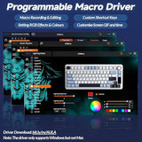 Wireless Mechanical Keyboard with Screen&Knob, Tri-Mode Hot Swappable Gaming Keyboard 75%, Pre-lubed Switches