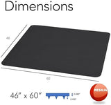 Office Desk Chair Mat - for Low Pile Carpet (with Grippers) Black