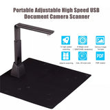 QERTYHJK Portable A3 Adjustable High Speed Book Image Document Camera Scanner 8 Mega-Pixel Max with OCR Function LED Light