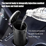 Sandfren Car Trash Can, Leakproof Mini Automotive Garbage Bin Side Door Cup Holder Dustbin with Lid (Black/Silver)
