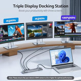 Acer Docking Station 3 Monitors, 11-in-1 Laptop Docking Station Stand with DP 8K + Dual HDMI 4K@60Hz, Ethernet, 10Gbps Data
