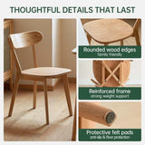 Oak Dining Chairs, Kitchen Chairs, 100% Solid Wood Modern Dinner Chair with Curved Backrest