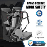 WIPHA Baby Backpack Carrier - Ergonomic Child Carrier Hiking with Sun Canopy, Safe Toddler Hiking Backpack Carrier with Large Storage Space&Insulated Pocket, Adjustable Padded Child Seat, Black