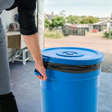 PRO&Family 15 Pack 20 Gallon Blue Round Commercial Trash Can with Lid