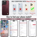 Vinich for iPhone 14 Pro Max Wallet Case with Card Holder, RFID Blocking Credit Slots Kickstand Shockproof Phone Cover Fit for iPhone 14 Pro Max 6.7" Burgundy