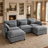 Amada 110.6" Modular Sectional Sofa, U Shaped Cloud Sectional Couch