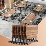 47.2in Folding Conference Table, Modular Meeting Table with Wheels