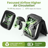 26800mAh Portable Fan Rechargeable with 18W Detachable Solar Panel, Quiet Battery Powered Camping Fan Cordless with LED Lantern,3 Speed,Timer,USB-C,for Bedroom Tent Home Office Desk Hurricane(Black)