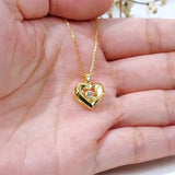 Real 18k Gold Heart Necklace for Women