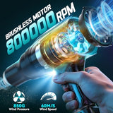 Leaf Blower Cordless Compatible with Makita 18V: 800000RPM Portable Dust Cleaner, Electric Handheld Turbo Jet Blower Lightweight with Brushless Motor for Patio Cleaning Garden Lawn Care (No Battery)