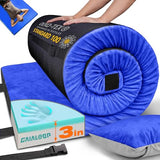 Gaialoop 3 Inch Memory Foam Camping Mattress, Dual Layer Thick Sleeping Camp Pad for Car Tent Cot, Roll-Up Portable Glamping Floor Bed for Guests Sleepover[Twin: 75 * 38 * 3"]