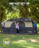 FanttikOutdoor Zeta C10 Pro Max Instant Cabin Tent 10 Person Camping Tent Setup in 60 Seconds with Rainfly & Windproof Portable with Carry Bag for Family Camping & Hiking, Upgraded Ventilation, Khaki