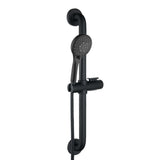 BRIGHT SHOWERS Stainless Steel Slide Bar Grab Rail Set Ada Compliant, 5-Spray Handshower with Slide Bar Kit – Includes Handheld Shower Head and 69-Inch Hose, Matte Black