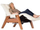 Human Touch Gravis ZG Zero Gravity Leather Massage Chair Recliner with Remote - Beech Wood - Bone Leather